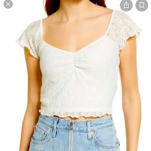 Lace short sleeve baby tee